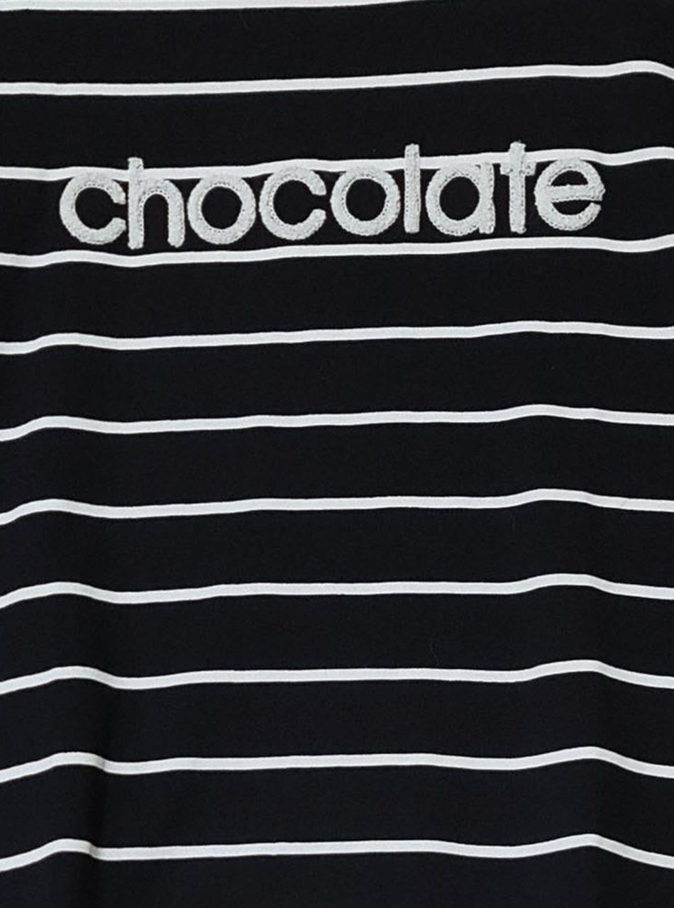 Chocolate feliratos, csíkos felső (fekete)