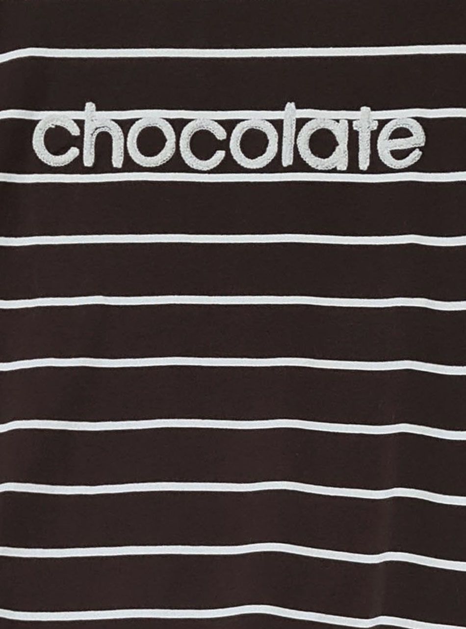 Chocolate feliratos, csíkos felső (csokibarna)