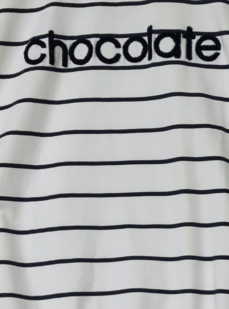 Chocolate feliratos, csíkos felső (fehér)