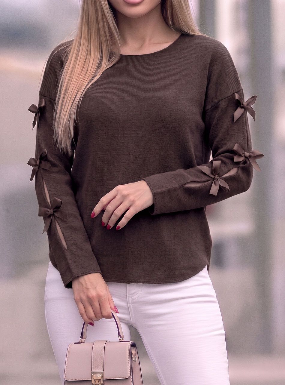 Miriam, ujján masnis puha felső (csokibarna)