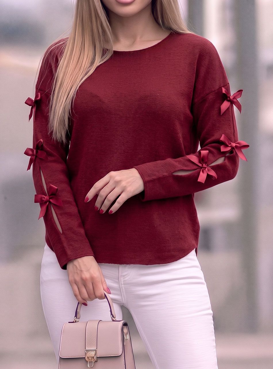 Miriam, ujján masnis puha felső (bordó)